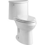 Kohler K-3946-0 Adair Comfort Height Elongated 1.28 Gpf Toilet with Class Five Flushing Technology and Left-Hand Trip Lever, White, 1-Piece