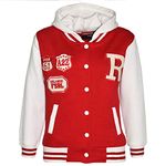 A2Z 4 Kids Unisex B.B Hooded R Fashion FOX Jacket Varsity Baseball Style - B.B Red 9-10