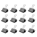 kuou 84 Pcs Mini Binder Clips, 15mm Black Metal Swallowtail Clips, Small Foldback Paper Clips Clamp for School Office Home