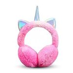 Jagowa 1 Piece Winter Unicorn Earmuffs Warm Cold Fuzzy Earmuffs Warm Earmuffs Cute Earmuffs for Ladies Children Girls Adult, Pink