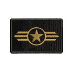 ISEE 360 Star Wings Logo Embroidery Applique Patches for Jackets Riders Boys Girls Jeans Bags Clothes Dress Any Garments L x H 3 x 2 inch (Gold