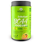 NATURYZ Instantized BCAA 7000 PRO |7G Vegan BCAAs | Glutamine | Citrulline | Electrolytes | 0 Added Sugar | Powerful Pre/Post & Intra Workout Amino for Lean Muscle Growth, Strength, Quick Re-Hydration & Instant Energy - 300g(Mango)