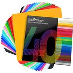 TECKWRAP Permanent Adhesive Vinyl Sheets 12" x 12" 40 Sheets/Pack Assorted Colors for Craft Cutters