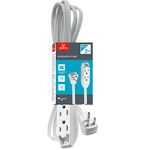 Globe Electric 24202 6.5ft Medium Duty 3-Outlet Indoor Extension Cord, Grounded, White