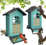 Squirrel Proof Bird Feeder for Outdoors Hanging, 5LBS Metal Hanging Bird Feeder with Bilateral Weight-Activated Perches - Squirrel Chewing Proof…