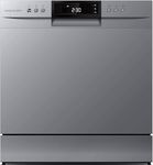 Cookology CTTD8SL-b Mini Counter Top Dishwasher in Silver - 8 Place Setting Capacity - Table Top - Compact Design - 7 Wash Cycles - ECO Friendly Mode