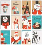 Better Office Products Christmas Holiday Greeting Card Set, 100 Pack, 4 x 6 Inch, 12 Assorted Custom Illustrative Designs, Blank Inside, by, Complete with Envelopes, 100 Christmas Cards Set