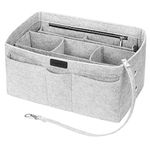 Insert Bag Organizer Bag in Bag, Betoores Women Tote Purse Organizer Bag Organiser Insert Handbag,Light Gray - XL