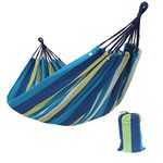 Double Outdoor Garden Camping Hammock,1/2 Person Hammock Canvas Soft Swing Sleeping Portable with Carrying Bag for Patio Yard Garden Backyard Porch Travel