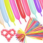 ASIYUHY Pastel 260Q Long Balloons 100 Pack Twisting Animal Balloons Assorted Color Thick Latex Modeling Long Magic Balloons for Animal Shape Birthday Weddings Kids' Party Decoration (pastel balloon)