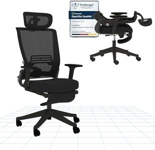 FLEXISPOT Foldex Ergonomic Office Chair with Foldable Backrest, Folding Desk Chair for Small Spaces with Lumbar Support, Flip-up Armrests, 3D Headrest and Footrest for Home Office - Black