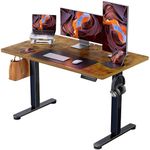 ErGear Electric Standing Desk, 48‘’x24‘’ Height Adjustable Sit Stand up Desk, 4 Memory Computer Home Office Desk Standing Table with Splice Board (Vintage Brown)