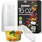 [48 Sets -16 oz.] Plastic Deli Food
