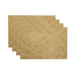 Elrene Home Fashions Caiden Elegance Damask Placemat Set of 4, 13" x 19", Gold