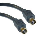 CableWholesale S-Video Cable for TV, S-VHS, VCRs, DVD, Camcorders, Video Cards - Mini Din 4-Pin Male to Male S-Video Cable, Gold-Plated Connector, 28AWG, 6 feet