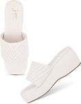 JM LOOKS Fashion Casual Platform Wedges Heels Sandals With Comfortable Sole For Womens & Girls SS-5-White-37-X