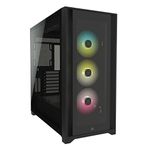 Corsair iCUE 5000X RGB Tempered Glass Mid-Tower ATX Smart Case (Four Tempered Glass Panels, Corsair RapidRoute Cable Management System, Three Included 120mm RGB Fans, Smart RGB Lighting) Black