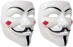 Canadian Anonymous Guy Masks, Vendetta Hacker Mask, Canada Guy Fawkes Game Halloween Masks - White