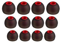 XCESSOR (S/M/L) 6 Pairs (12 Pieces) of Silicone Replacement in Ear Earphone S/M/L Size Earbuds. Replacement Ear Tips for Popular in-Ear Headphones. Black/Red