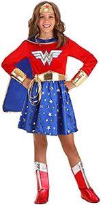 Girl's Wonder Woman Long-Sleeved Dress Costume Small