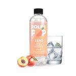 POLKA POP Peach Flavoured Sparkling (Fizzy) Water | Pack of 24 (300ml Each) | 100% Natural Flavour | Zero Sugar & Zero Calories | No Aspartame or Stevia | No Preservatives