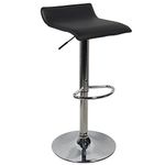 Moustache Mordern Swivel Height Bar Stool for Kitchen Island Counter - Faux Leather Bar Stool Pub Chair with Footrest - Black(1 Pack)