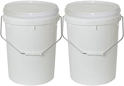 2X Quality Bucket with Lid & Handle 20Ltr H/Duty Premium Plastic Food Grade 20L