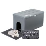 MEEXPAWS Cat Litter Box Enclosure Furniture Hidden, Cat Washroom Bench Storage Cabinet | Extra Large 36'' x 20'' x 20''| Dog Proof | Waterproof Inside/Easy Clean | Easy Assembly | Odor Control