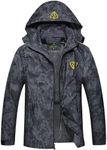GIISAM Mens Windproof Jacket Waterproof Lightweight Mountain Sport Jacket for Men Hooded Windbreaker Raincoat(1898FB,XXL)