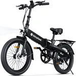 U5 Electric Bike Adult 500W, 20" Folding Bikes, 20MPH Max Range 45+ Mile, 48V 374.4Wh Removable Battery, Weighs Only 48.5lbs, Suitable for Leisure Riding&Commuting, UL 2849 Certified (Black)