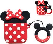 Airpods Case, Apple Airpod Case gen 2, Soft Silicone Airpod Cases 2nd Generation, Airpods 1/2 Case Cute Cover, Protective Scratch-Resistant (Minnie Mouse)