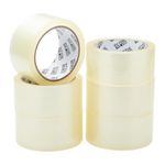 Fit For The Job Clear Parcel Tape - Durable and Reliable Clear Packing Tape Strong For Moving House, Premium Packaging Tape, Ideal Clear Tape for Secure & Efficient Packing - 6 rolls, each 48mm x 66m