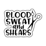 Blood Sweat and Shears Cosmetology Vinyl Decal Sticker | Cars Trucks Vans SUVs Walls Cups Laptops | 5 Inch | Black | KCD2675B