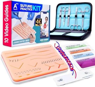 Complete Suture Practice Kit for Medical Students w/How-to Suture HD Video Course, Suture Training Manual & Carryall Case. All-in-One A Plus Medics kit incl. Suture Practice pad. (Education Use Only)