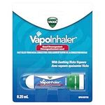 Vicks Vapoinhaler Nasal Decongestant with Soothing Vapors for Temporary Relief due to a Cold, Menthol Scent, 1 Pack, 0.2 mL