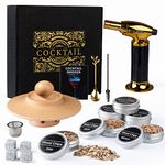 Gienxias Cocktail Smoker Kit for Whisky & Cocktails – Wooden Smoke Infuser with Torch, 6 Natural Wood Chips & Granite Whisky Stones – Home Bar Smoking Set – Butane Not Included