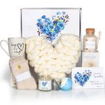 Sympathy Gift Baskets, Condolences Gifts for Bereavement Grief - Sorry for Your Loss of Loved One/Mom/Dad/Husband, Thinking of You Box, Grieving Care Package for Women Men Friends(Ivory Pillow)