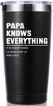 momocici Papa Knows Everything 20 OZ Tumbler.Dad Gifts from Daughter,Son,Wife.Birthday Gifts,Christmas Gifts for New Dad,Father,Husband,Men Travel Mug(Black)