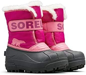 Sorel Kids Snow Commander Unisex Baby Snow Boots, Red (Tropic Pink x Deep Blush) - Children, 9 UK, Red Tropic Pink X Deep Blush Children, 9 UK