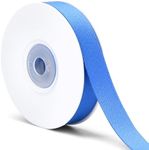 Craftopia Satin Ribbons Blue (0.6 inchx30ft) - Ideal for DIY, Craft, and Sewing Projects - Ribbon for Flower Bouquet - Beautifully Stitched Edges - Perfect for Wedding, Wreath, Baby Shower Packing