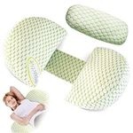 Winuoyang Pregnancy Pillow, Soft Wedge Pregnancy Pillow for Sleeping Maternity & Body Pillow Nursing Pillow for Pregnant Women,Removable Washable Cover (Green)