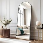 COFENY Full Length Mirror, 64" x 21" Arched Mirror Full Length Black Floor Wall Mirror Standing, Leaning or Hanging, Arch Full Body Mirrors Standing Mirror for Bedroom Living Room Bathroom