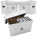 Premium Comic Book Storage Boxes | Short Cardboard Comic Book Box. Thick White Comic Box. Comic Storage Box for 150-175 Books. Comic Book Storage Case/Bin to Showcase Collectibles. (3 Pack)