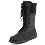 Polar Womens Faux Fur Warm Thermal Waterproof Outdoor Walking Snow Winter Rubber Sole Calf Boots - Black Cardy Mono - EU40/US9 - YC0608