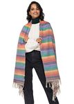 likemary Pashmina Shawl Wraps for Women – Merino Wool Scarf, Travel Blanket & Wrap – Warm, Handmade, Multi-Use - Rainbow Stripes Scarf