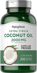 Piping Rock Coconut Oil 2000mg | 200 Softgel Capsules | Extra Virgin | for Skin and Hair | by