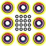 SH Skates Unisex Poison Original Quads Rollerderbywheel Skating Wheels, 78A Hardness (Set Of 8) + 627Rs Bearing (16 Pcs), Yellow