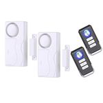 Lancoon Door Alarm with Remote 2 Pack, Wireless Home Security Window Open Magnetic Sensor Burglar Alert for Home Garage Apartment Kids Safety