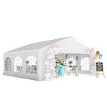 Outsunny 20'x20' Heavy Duty Large Party Tent & Carport with Removable Sidewalls, Windows, Portable Garage Canopy Tent, Sun Shade Shelter for Parties Wedding Outdoor Events, White