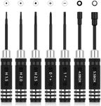 7PCS RC Car Tool Kit Short Handle Hex Screwdriver Nut Set W/Hex 1.5/2.0/2.5mm/4.0BOX/5.5BOX & Phillips & Slotted Screwdriver Fit for 1/18 1/24 Mini Crawler Car TRX4M SCX24 FCX24
